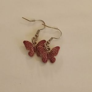 Purple butterfly earrings